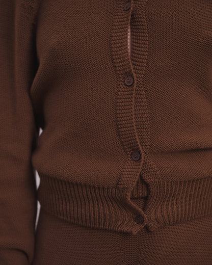 TIER CARDIGAN Hazelnut Brown