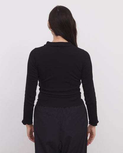 DUAL POLO LONG SLEEVE black
