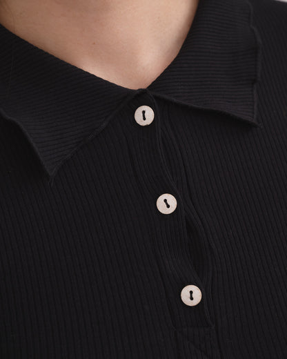 DUAL POLO LONG SLEEVE black