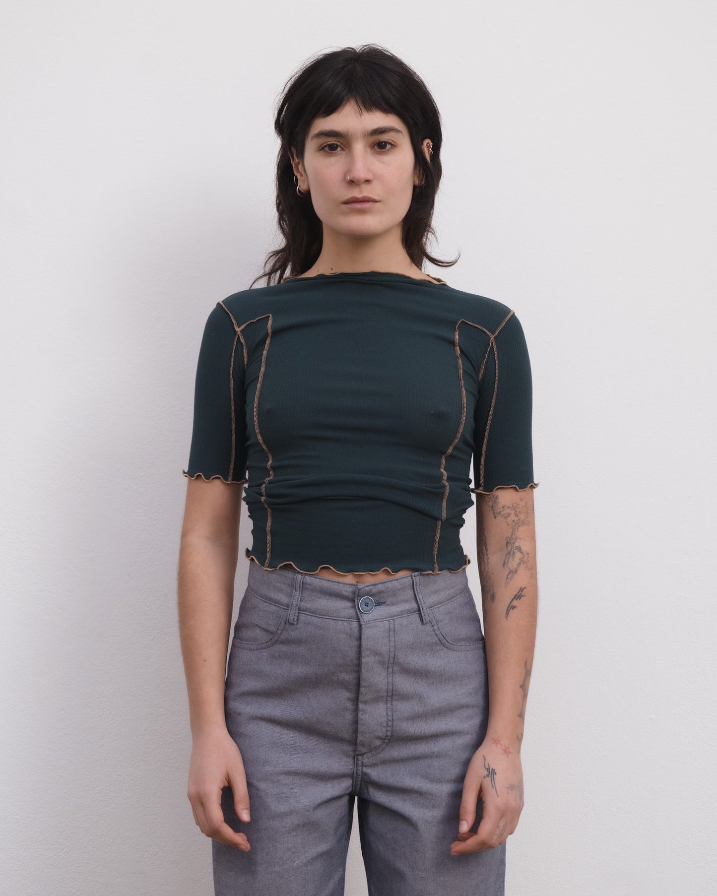 OMATO 3/4 SLEEVE T-SHIRT HIRSU Green