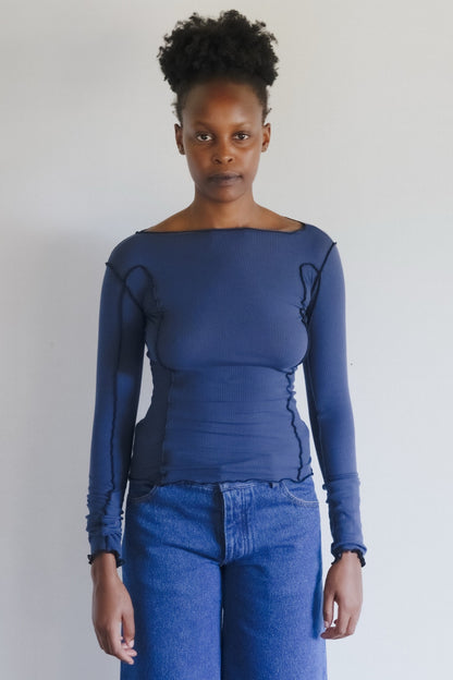 OMATO LONG SLEEVE TEE Preston Blue