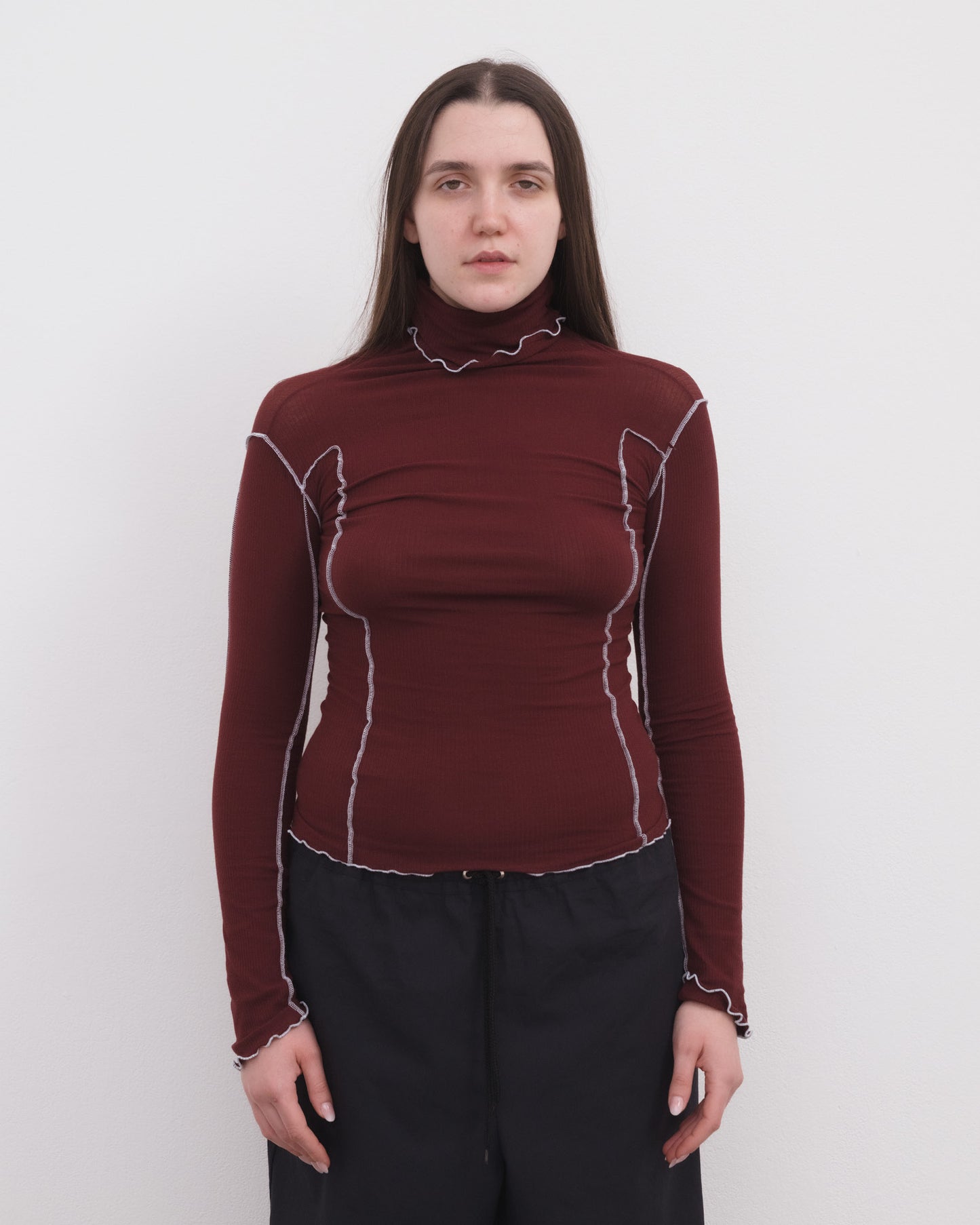 OMATO TURTLENECK nara red
