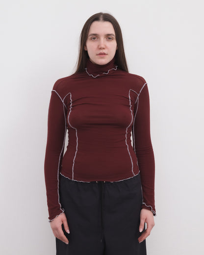 OMATO TURTLENECK nara red