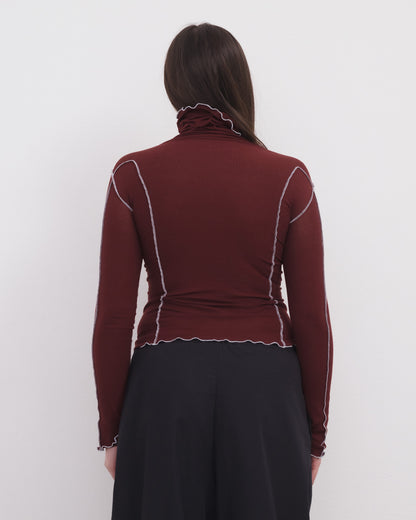 OMATO TURTLENECK nara red
