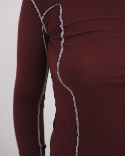 OMATO TURTLENECK nara red