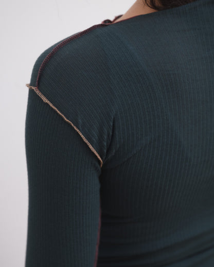VEIN LONG SLEEVE TEE HIRSU Green