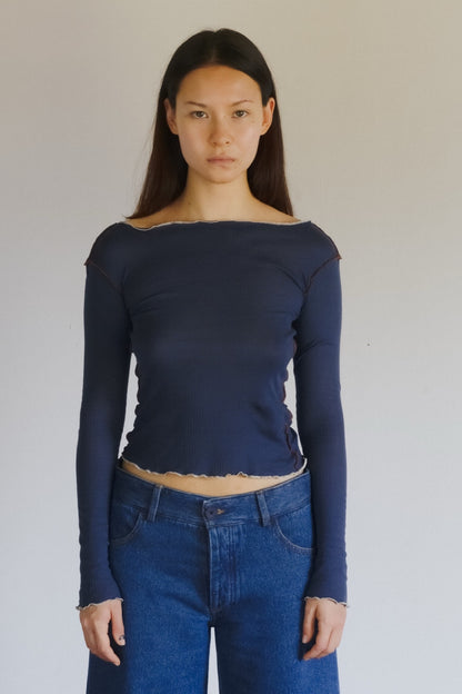 VEIN LONG SLEEVE TEE Preston Blue